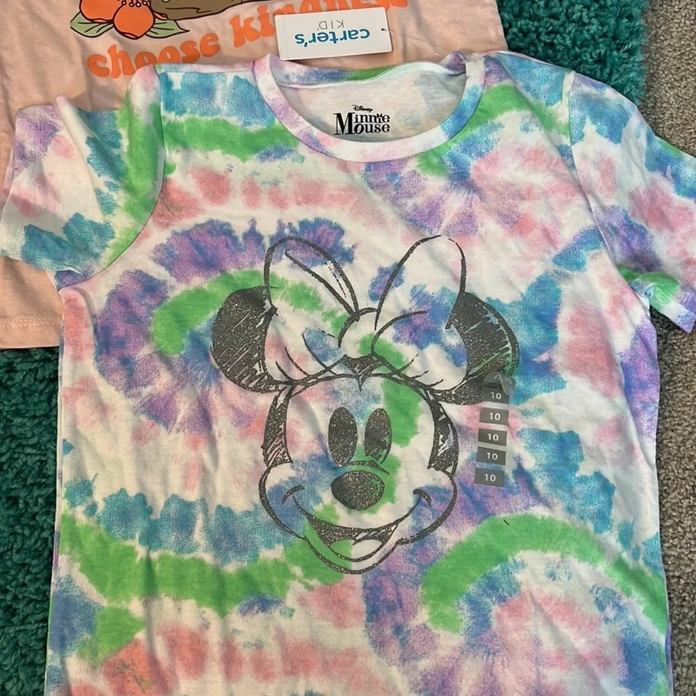 Two girls T-shirts, Minnie mouse, Star Wars, new Carter’s size 10